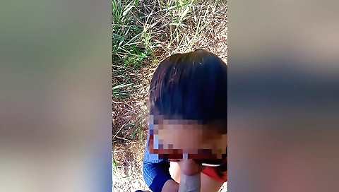 Sexy amateur brunette girl is getting fucked outdoors