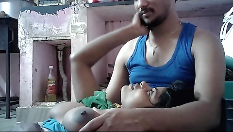 Indian housewife doing a hot blowjob in a webcam video