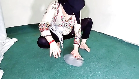 Solo female takes photos of herself in the bathroom