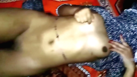 Hottie with hot tits is playing with her husband's step friend