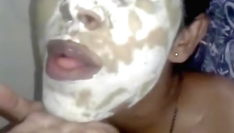 Horny brunette plays with her hairy dick on the webcam