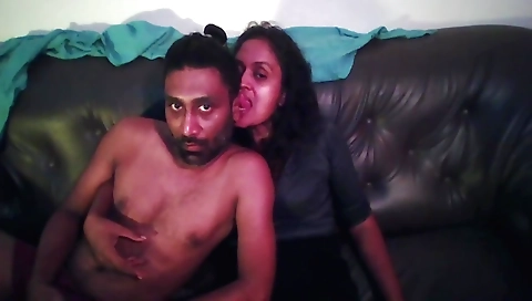 Indian girl gives me a facial on her bedroom table