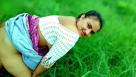Indian brunette naked outdoors gets fucked outdoors