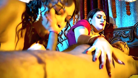 Horny brunette milf enjoys some hardcore threesome