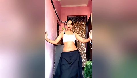 Amature brunette girl is touching her stepdads body