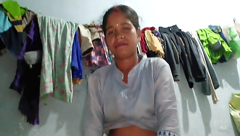 Sexy brunette with a hairy bush is filmed in an amateur clip