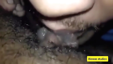 Indian girl has a hairy pussy and likes to lick it