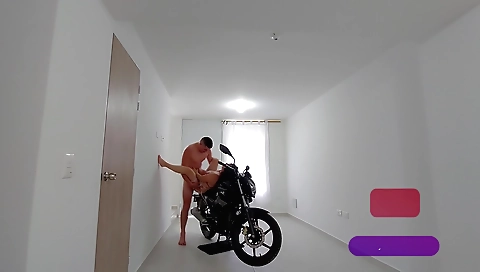 Bike fuck with a bike ride in homemade webcam clip