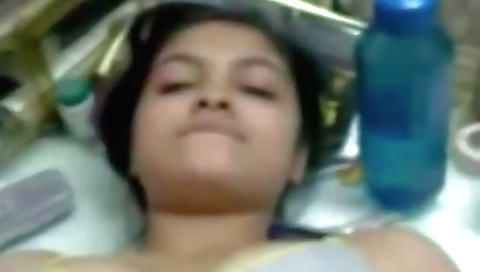 Indian brunette showing off her big boobs in webcam video