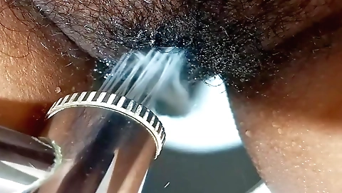 Indian girl in the bathroom fingered by house owner