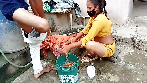 Indian stepsister with wet pussy saw her stepbrother having fun