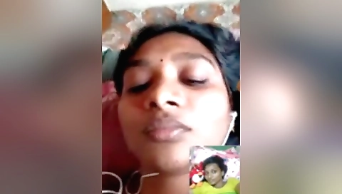 Busty brunette shows her boobs in webcam solo video