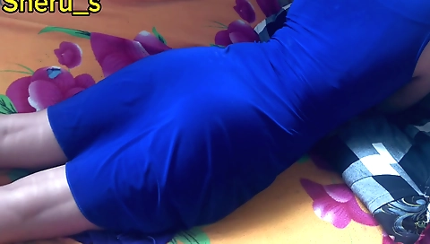 Slender brunette babe with small tits and a fat ass 003