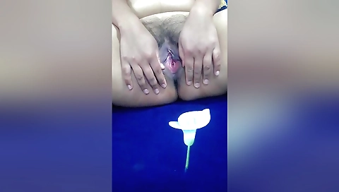 Hairy brunette girl has a wonderful sex with her lover