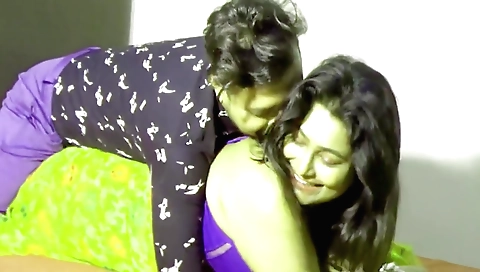 Indian brunette fucked in the kitchen by her stepbrother