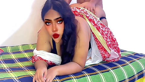 Shaved stepdaughter-inlaw gets a fuck done in her home