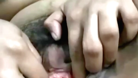 Solo masturbation video with amateur brunette in hot stockings