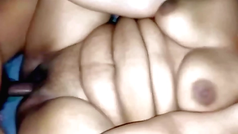 Indian mother with hairy pussy sucks her man's dick