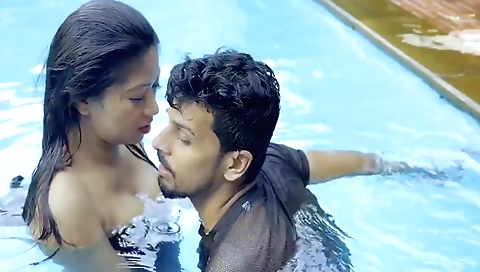 Indian hottie is getting on a man's lap for some outdoor sex