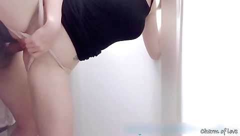 Amateur brunette gets her big boobs slapped by her boyfriend