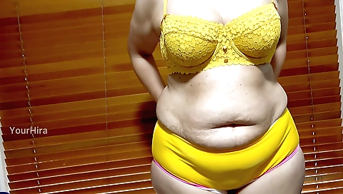 Indian wife bra change - teases with sensual moans