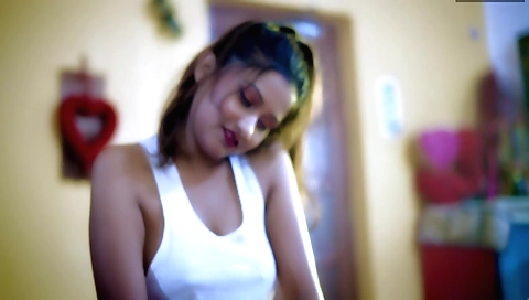 Brunette is getting a nice handjob from the housemaid