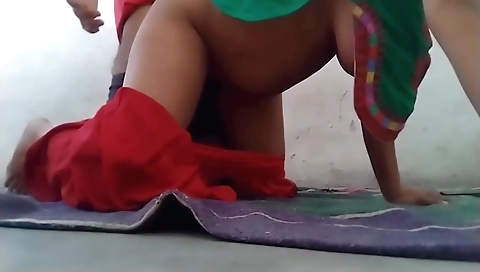 A milf in a cami and big tits fucked hard on webcam