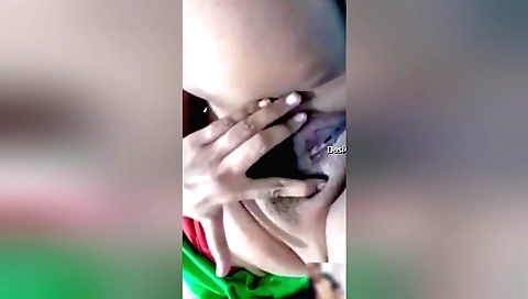 Amateur brunette finger masturbates while wearing panties