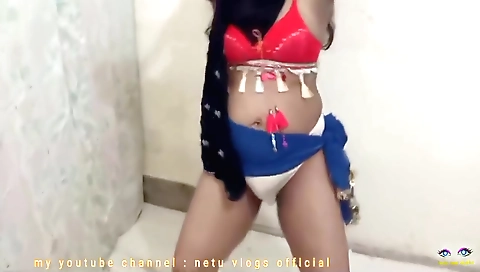 Indian hairy dancing with a sexy bra and a sexy dress