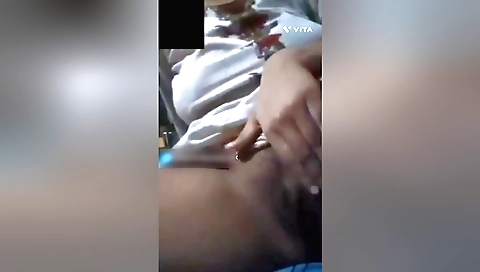 Amateur indian with hairy pussy masturbating on the webcam