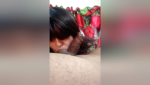 Hot brunette woman makes love with a nice-looking man