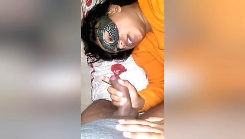 Porn video with a hot brunette girl licking her pussy