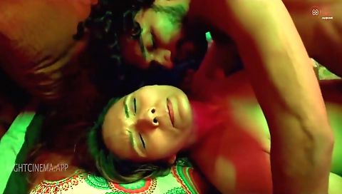 Stunning brunette girl shows her beautiful body on the beach