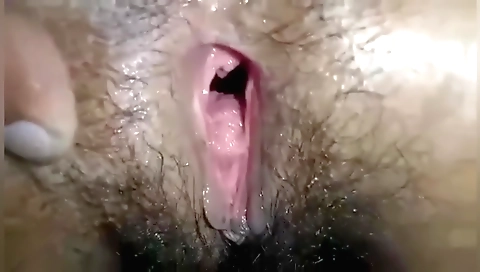 Busty teen 18+ girl with a nice face takes a bath in her room