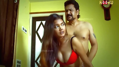 Indian step aunt in a dress dancing in her backyard