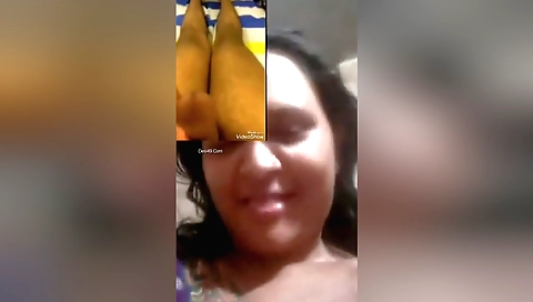 Busty brunette shows off her big breasts on webcam