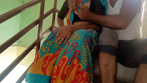 Indian wife having fun with her husband and her stepson