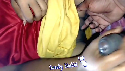 Brunette in a dress with a cute face is getting fucked