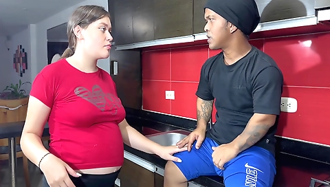 Amateur indian babe and her stepsister in the kitchen