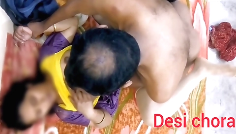 Brunette indian babe gets fucked on the bed by a handsome boy