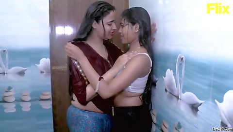 Hot brunette and another brunette in lesbian sex with pussy