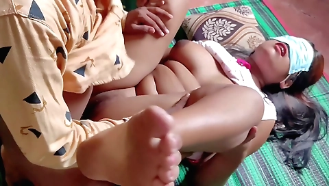 A hairy indian gets her cunt banged by a black guy