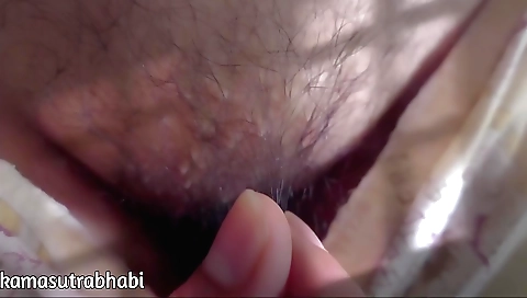 Indian hairy couple with big boobs and hairy pussy