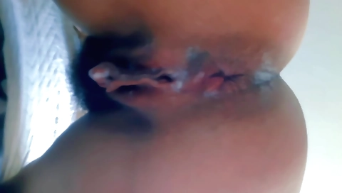 Sexy amateur teen gets a load of sperm dripping down her body