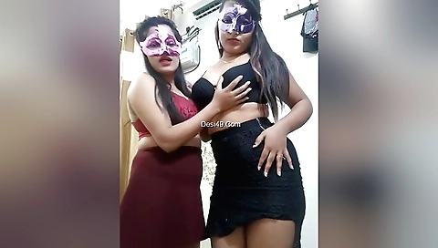 Indian brunette girls show their beautiful bodies on cam